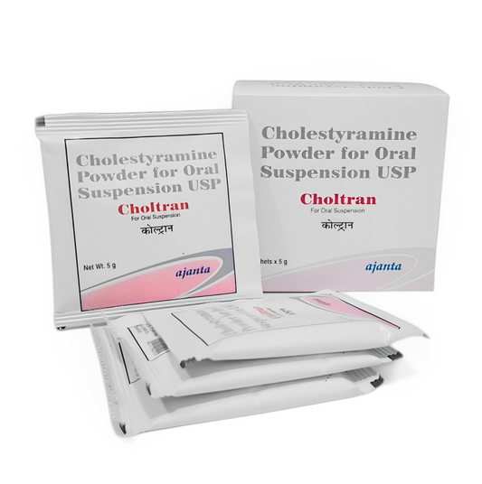 CHOLESTYRAMINE POWDER CHOLTRAN 5GM ORAL SUSPENSION USP | 1 BOX (20 Sachets)