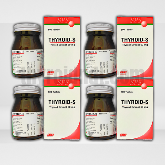 THYROID-S 60MG NATURAL DESICCATED THYROID 2,000 TABLETS | 4 BOTTLES