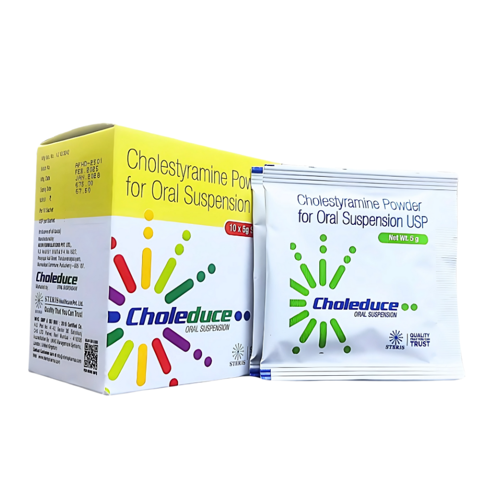 CHOLESTYRAMINE POWDER CHOLTRAN 5GM ORAL SUSPENSION USP | 1 BOX (20 Sachets)