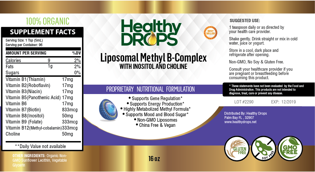 Liposomal Methyl B Complex Organic THYROID HEALTH High Potency | 16oz Bottle Exp: 12.2024