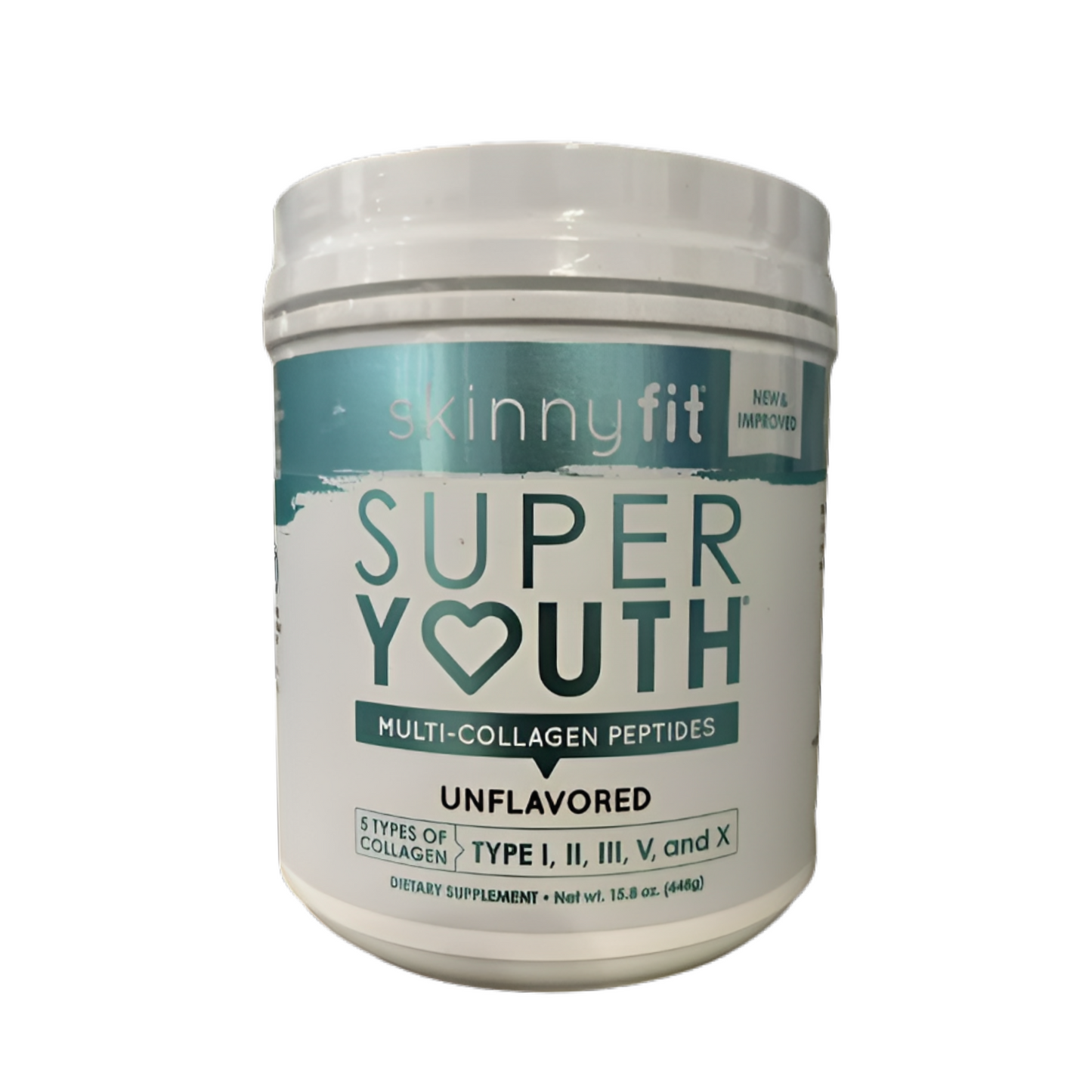 SkinnyFit Super Youth 5 Types Multi-Collagen Peptides THYROID HEALTH Unflavored | 448g 28 Servings