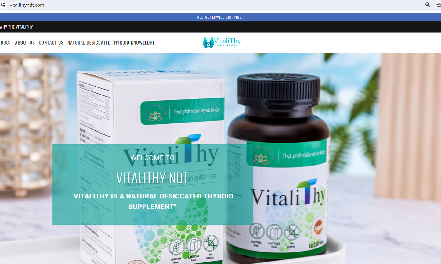 Vitalithy 60mg NDT | Natural Desiccated Thyroid Extract